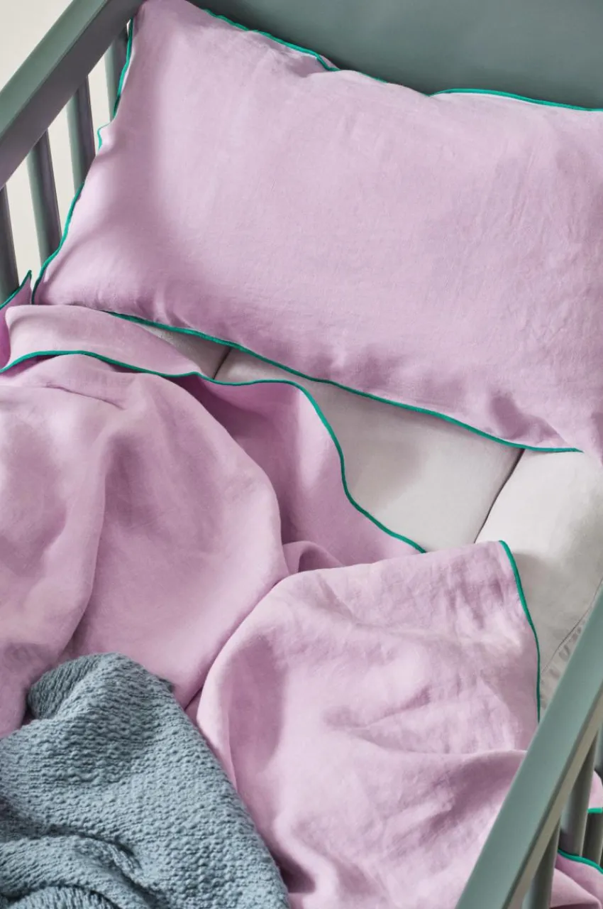 Barnsängkläder|Jotex STICH MINI Påslakanset Spjälsäng Orkidélila