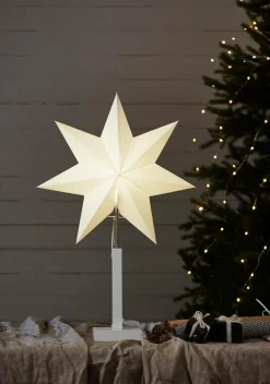 Julbelysning|Jotex Stjärna På Fot Karo 70 Cm Vit
