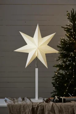 Julbelysning|Jotex Stjärna På Fot Karo 100 Cm Vit