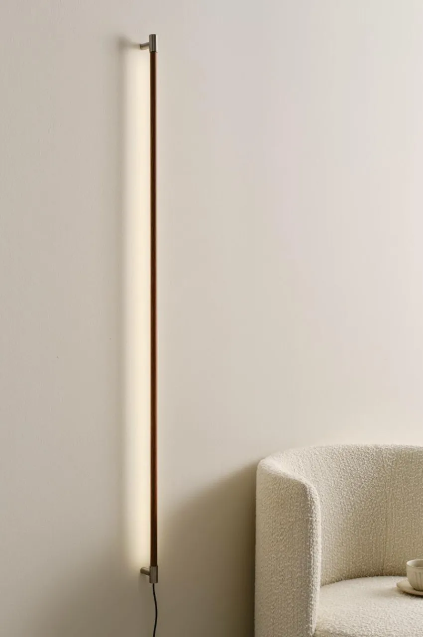 Vägglampor|Jotex STRIMMA LED Vägglampa Ljusbrun/nickelsatin