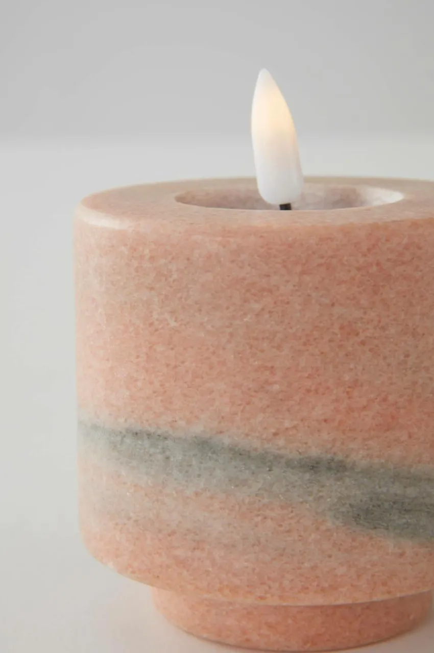 Ljusstakar|Jotex TEODOR Ljusstake Persikofärgad/grå
