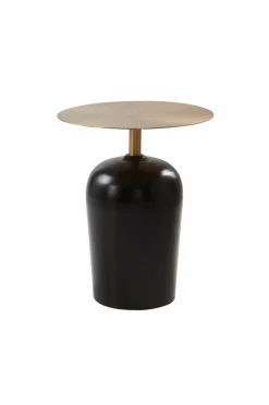 Bord|Jotex TORETTA Sidobord ø 40,5 Cm Svart/mässing