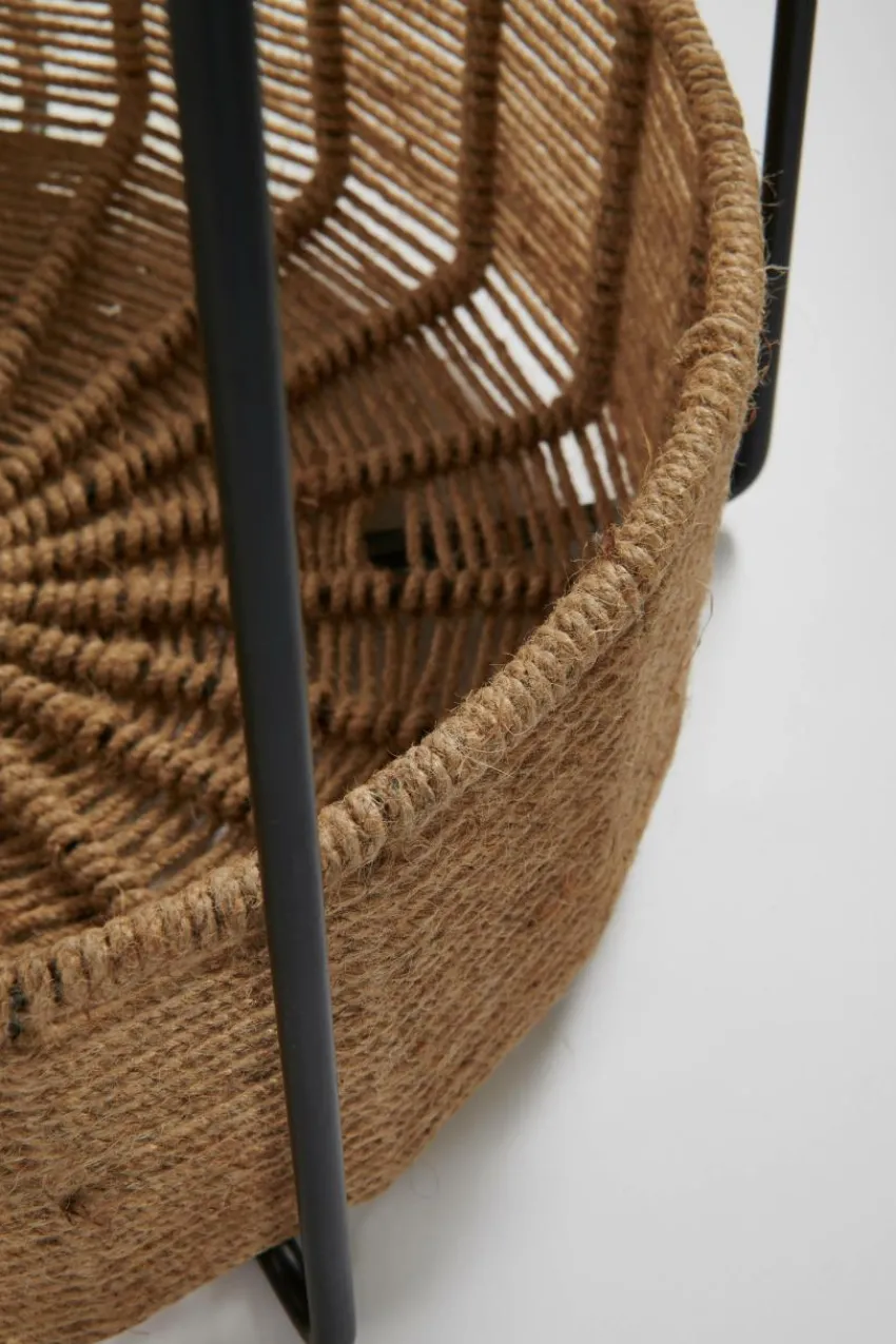 Hundbädd/Kattbädd|Bord|Jotex TREVI Sidobord/djurbädd ø 51 Cm Vit marmor/jute