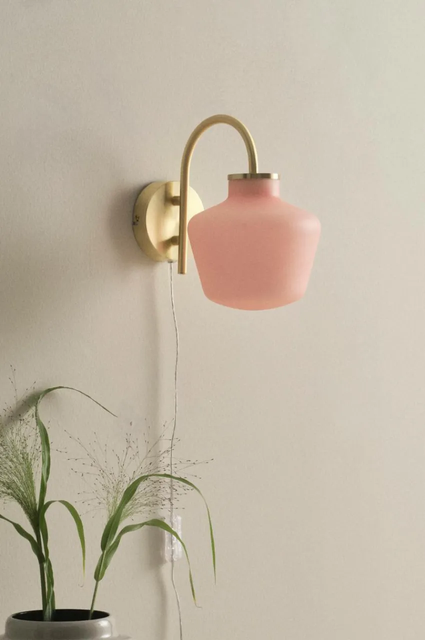 Vägglampor|Jotex TROPEA Vägglampa Mässing/rosa