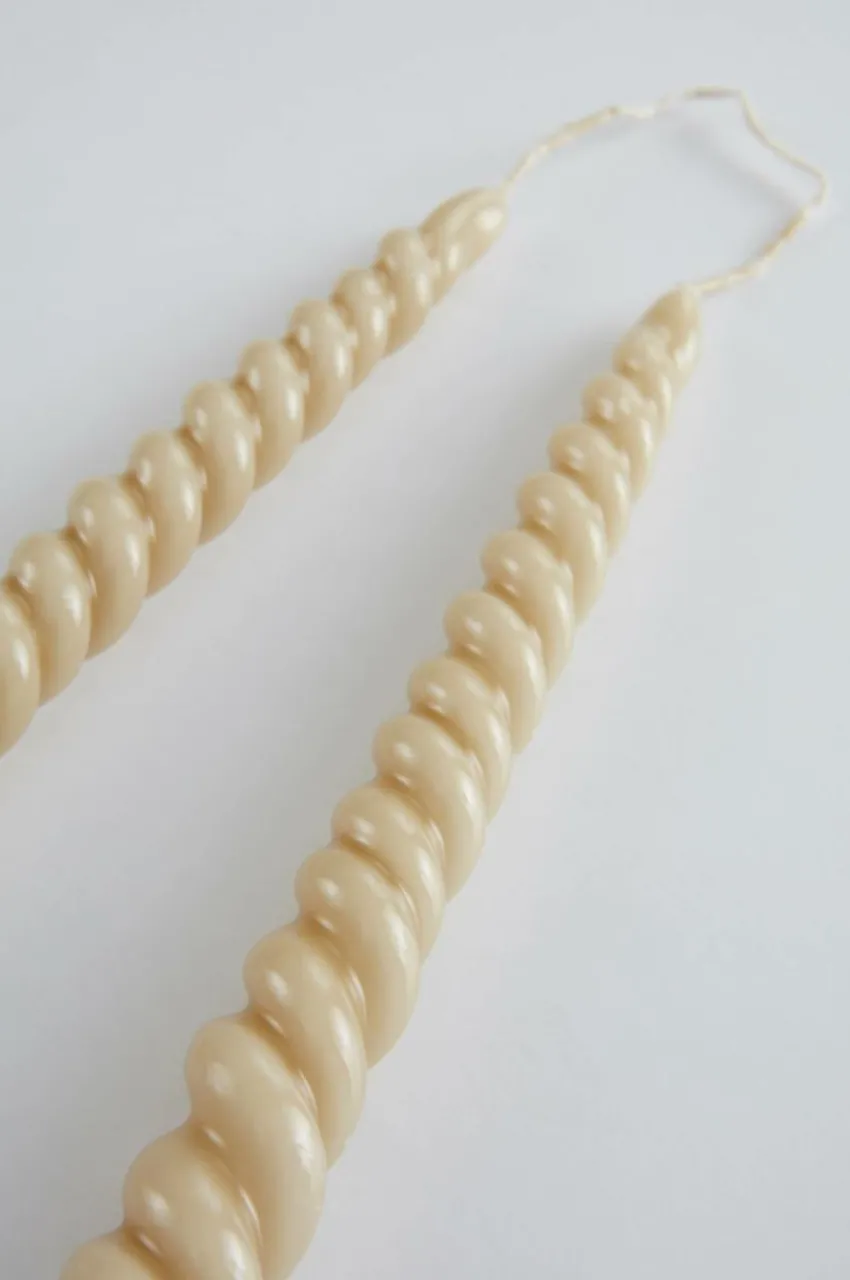 Ljus|Juldekoration|Jotex TWISTER Ljus 2-pack Sandfärgad