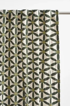 Julgardiner|Multifunktionsgardiner|Jotex VALERIA Multifunktionsgardin 2-pack Grön/beige
