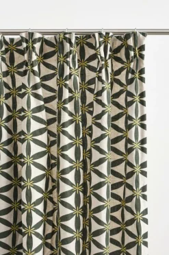 Julgardiner|Multifunktionsgardiner|Jotex VALERIA Multifunktionsgardin 2-pack Grön/beige