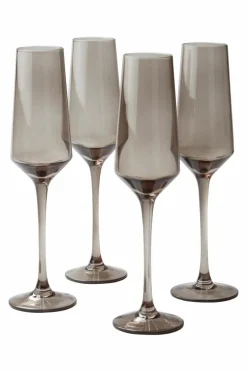 Glas|Jotex VANNA Champagneglas 4-pack Mörkgrå