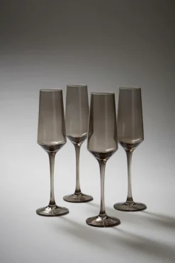 Glas|Jotex VANNA Champagneglas 4-pack Mörkgrå