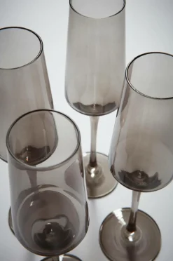 Glas|Jotex VANNA Champagneglas 4-pack Mörkgrå