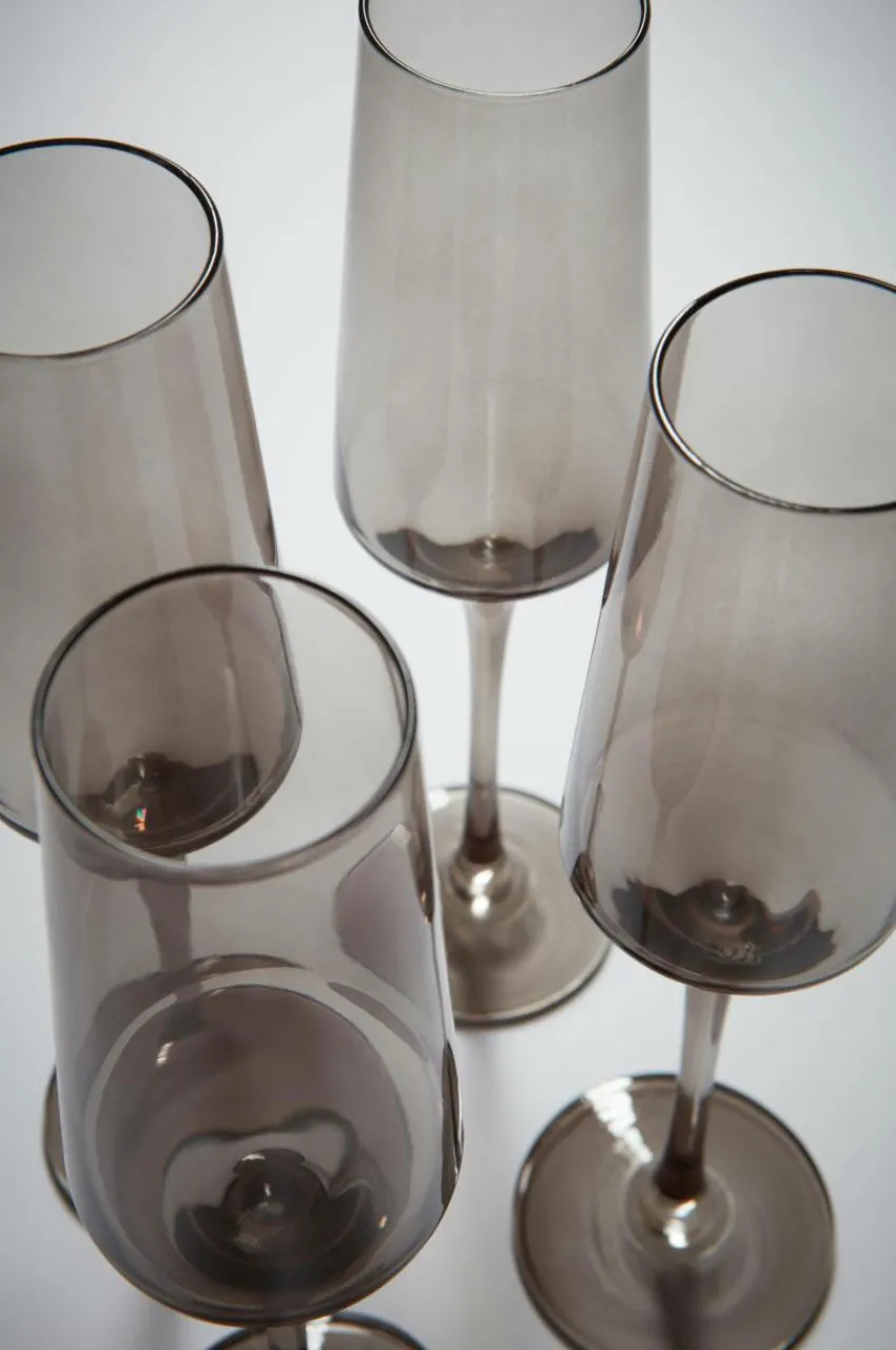 Glas|Jotex VANNA Champagneglas 4-pack Mörkgrå