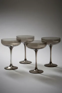 Glas|Jotex VANNA Cocktailglas 4-pack Mörkgrå