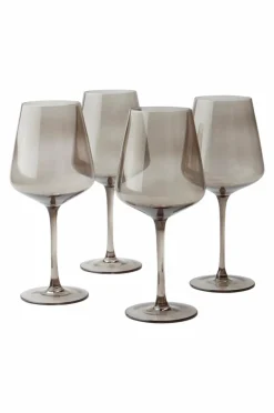 Glas|Jotex VANNA Rödvinsglas 4-pack Mörkgrå