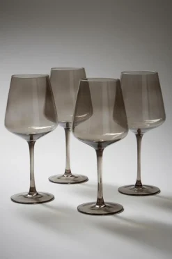 Glas|Jotex VANNA Rödvinsglas 4-pack Mörkgrå