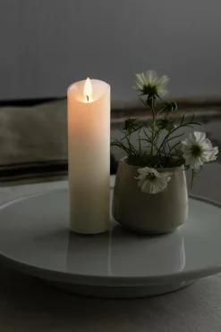 Ljus|Jotex Vaxljus 5x17,8cm LED Gräddvitt