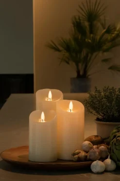 Ljus|Jotex Vaxljus 7,5x17,8cm LED Gräddvitt
