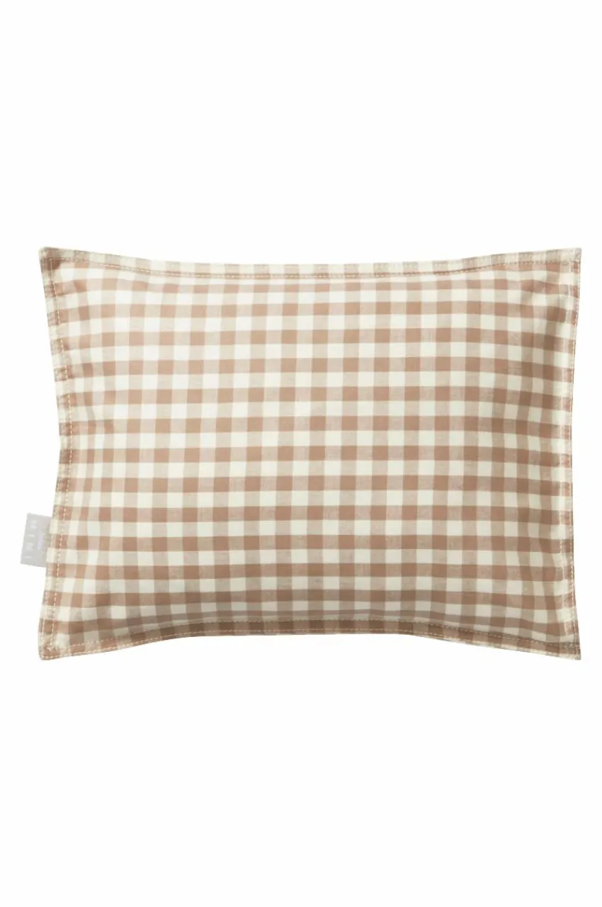 Barnsängkläder|Jotex VERMONT BABY örngott 35x28 Cm - Ekologisk Brun/vit rutig