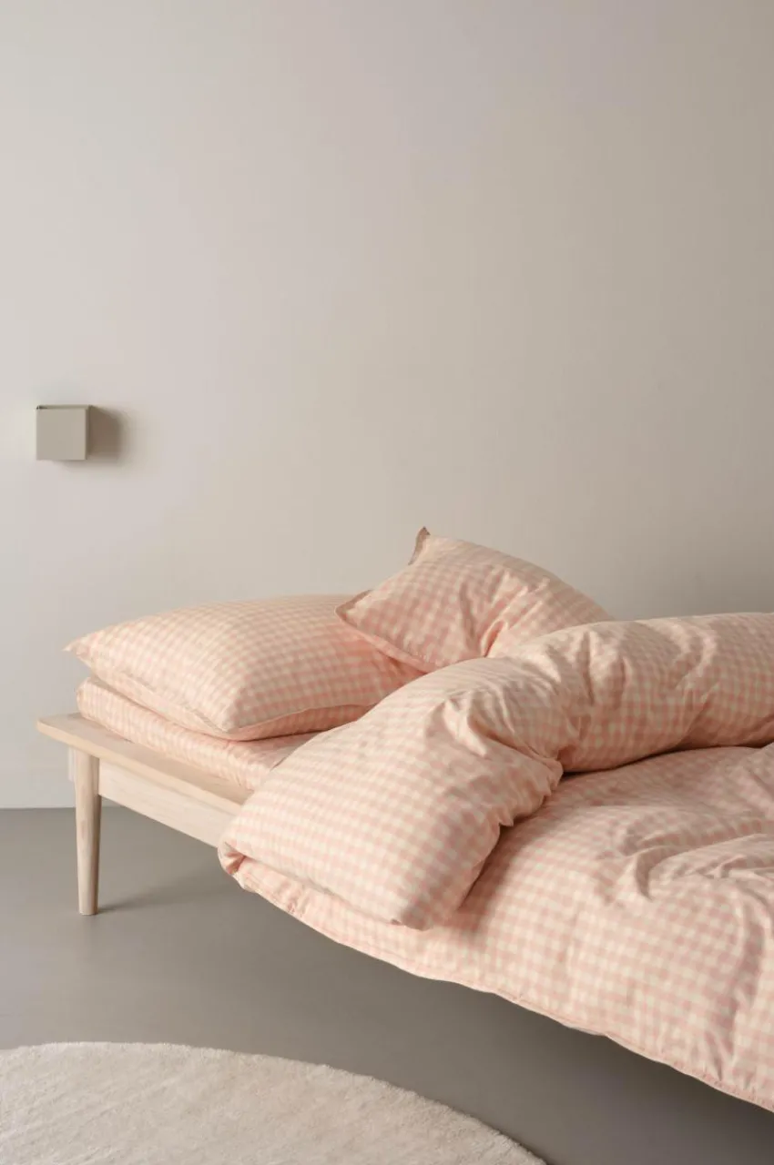 Påslakanset|Jotex VERMONT Påslakanset Enkelsäng - Ekologisk Rosa/creme