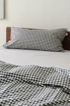 Barnsängkläder|Jotex VERMONT örngott 90x50 Cm - Ekologisk Svart/vit rutig