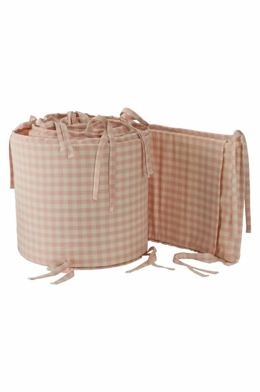 Barnsängkläder|Jotex VERMONT Spjälsängsskydd - Ekologisk Rosa/creme