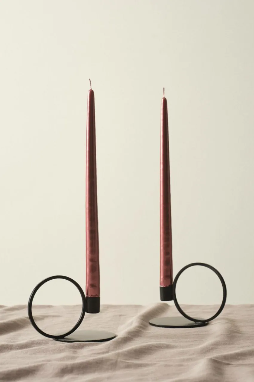 Ljus|Juldekoration|Jotex VICKAN METALLIC Antikljus 2-pack - Höjd 35 Cm Gammalrosa