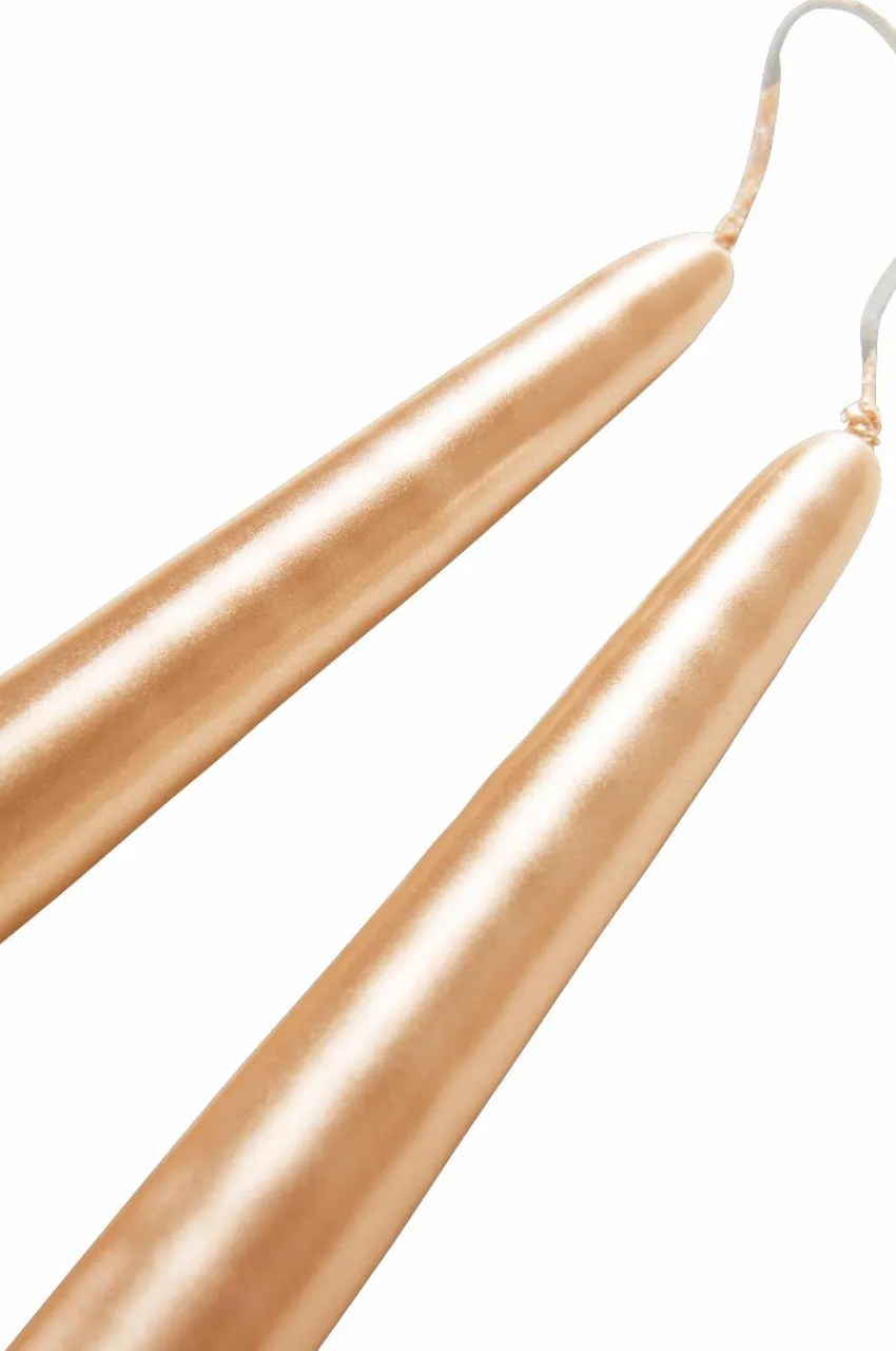 Ljus|Juldekoration|Jotex VICKAN METALLIC Antikljus 2-pack - Höjd 35 Cm Ljusbeige