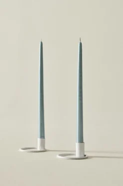 Ljus|Jotex VICKAN PEARL Antikljus 2-pack - Höjd 35 Cm Eucalyptusgrön