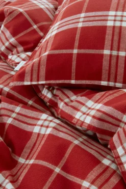 Påslakanset|Jotex VILMA Påslakanset Dubbelsäng Röd/vit