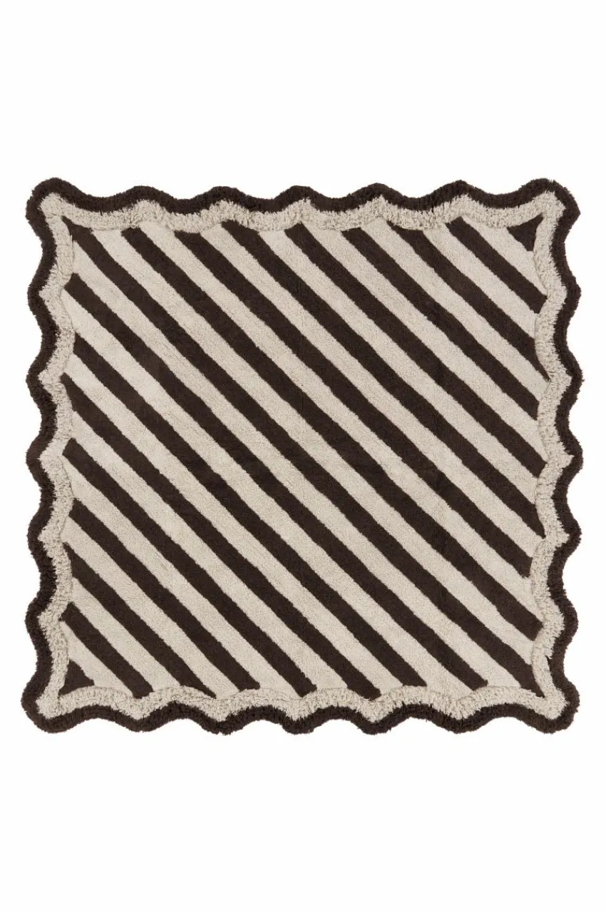 Bomulls- & Trasmattor|Jotex VIOLETA Kvadratisk Bomullsmatta 250x250 Cm Brun/naturvit