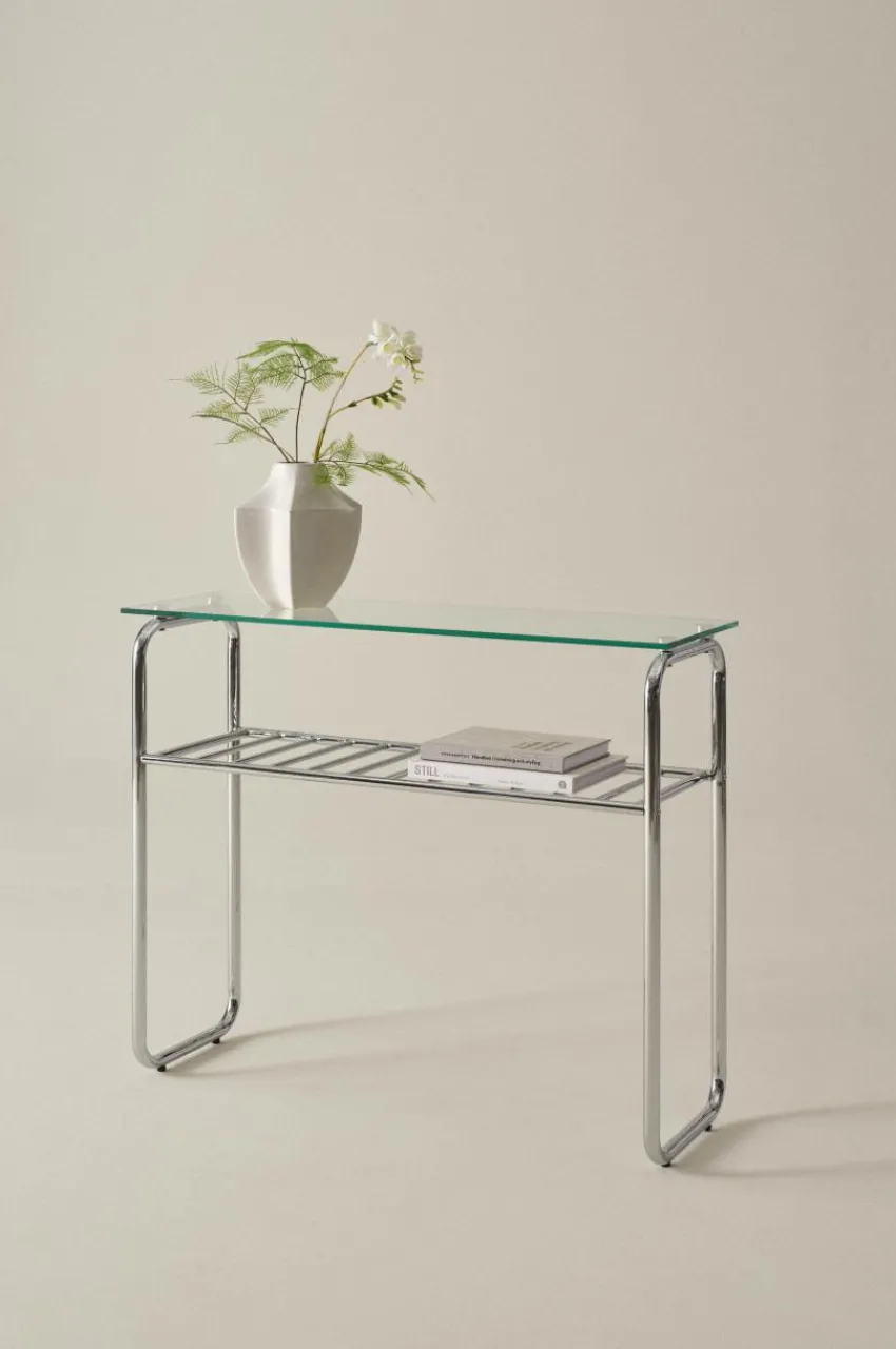 Bord|Jotex WALLE Sideboard 32x100 Cm Krom/glas