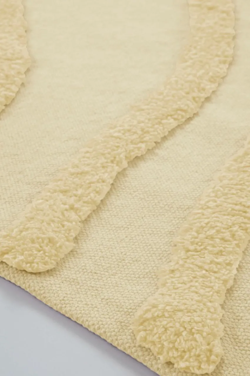 Bomulls- & Trasmattor|Barnmattor|Jotex WAVE Bomullsmatta Ekologisk 130x190 Cm Ljus banangul