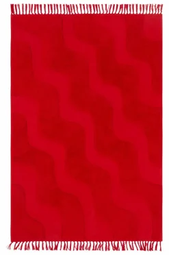 Bomulls- & Trasmattor|Barnmattor|Jotex WAVING Bomullsmatta Ekologisk 130x190 Cm Klarröd