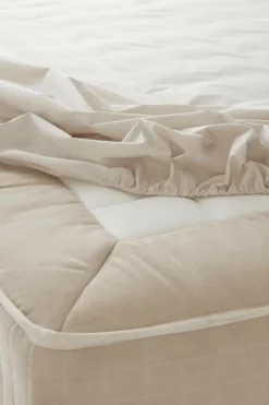Dra-På-Lakan|Jotex ZACK PERCALE Dra-på-lakan, Hög Madrass - Ekologisk Ljusbeige