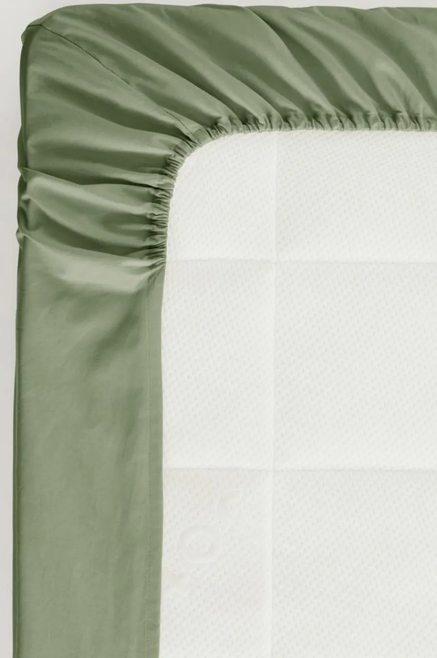 Dra-På-Lakan|Jotex ZACK PERCALE Dra-på-lakan, Hög Madrass - Ekologisk Khaki