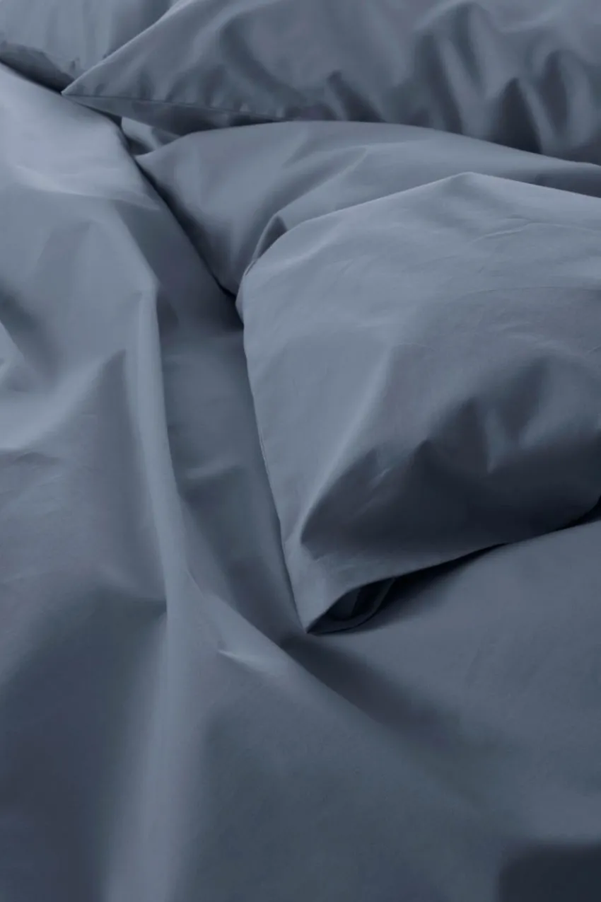 Påslakanset|Jotex ZACK PERCALE Påslakanset Dubbelsäng Ekologisk Åskblå