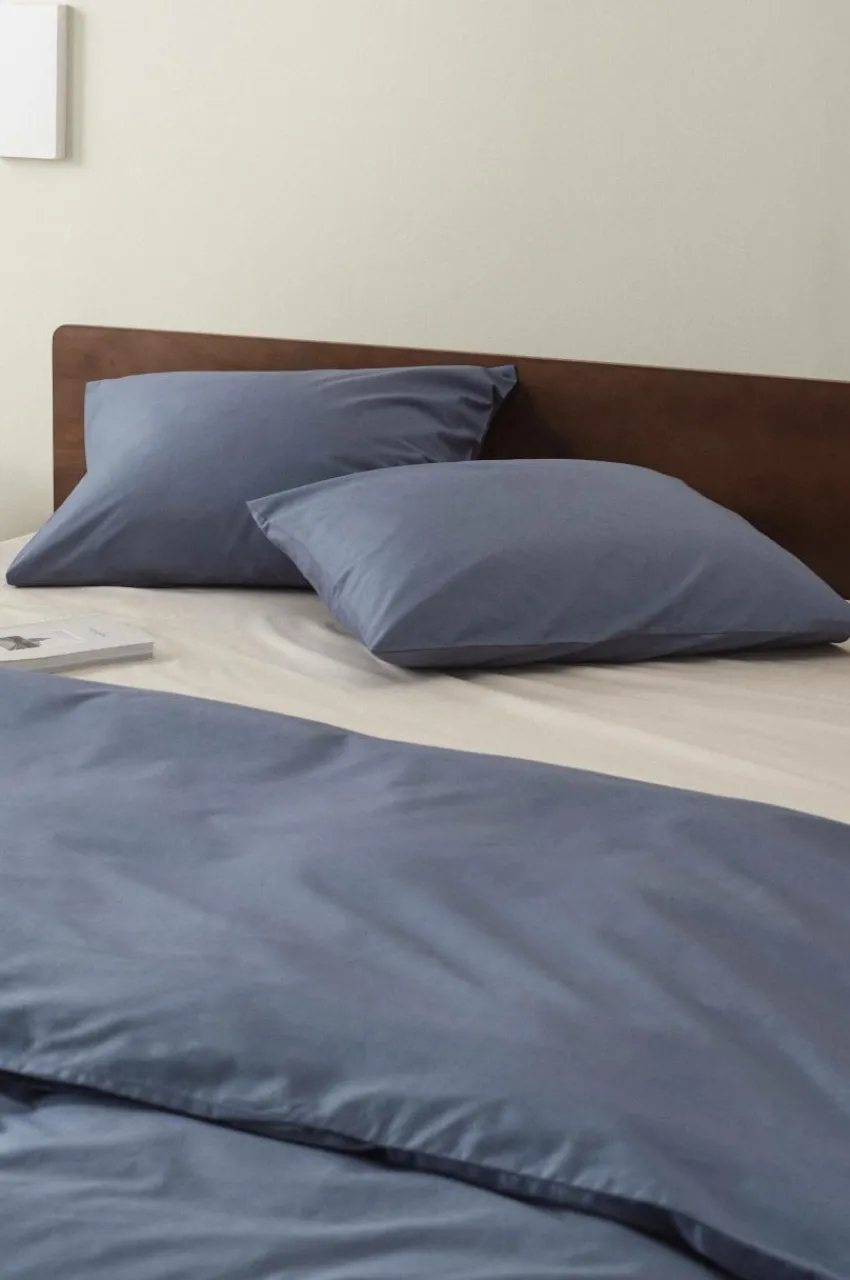 Påslakanset|Jotex ZACK PERCALE Påslakanset Dubbelsäng Ekologisk Åskblå