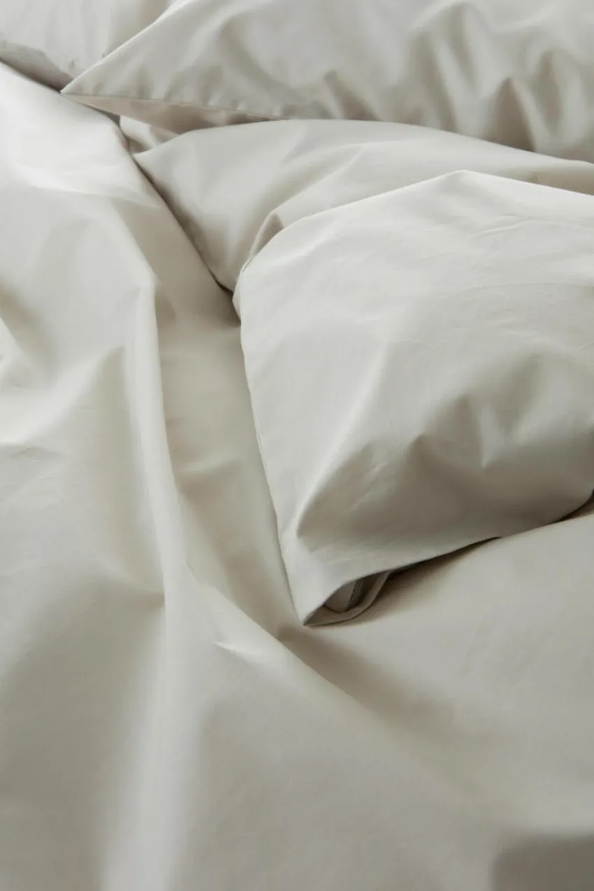 Påslakanset|Jotex ZACK PERCALE Påslakanset Dubbelsäng Ekologisk Ljusbeige