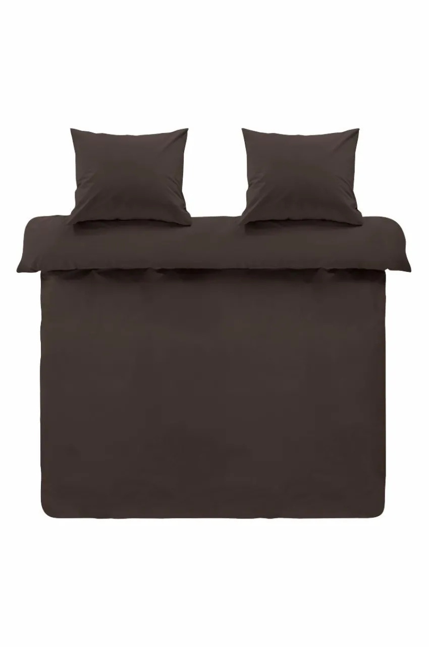 Påslakanset|Jotex ZACK PERCALE Påslakanset Dubbelsäng Ekologisk Choklad