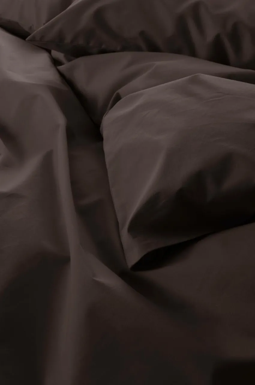 Påslakanset|Jotex ZACK PERCALE Påslakanset Dubbelsäng Ekologisk Choklad