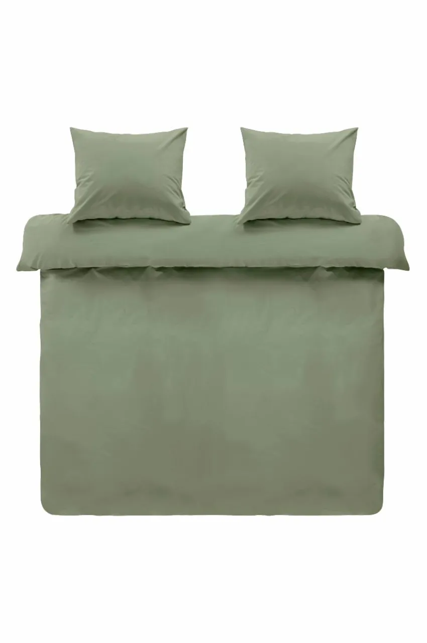 Påslakanset|Jotex ZACK PERCALE Påslakanset Dubbelsäng Ekologisk Khaki