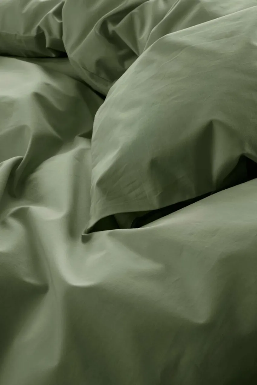 Påslakanset|Jotex ZACK PERCALE Påslakanset Dubbelsäng Ekologisk Khaki