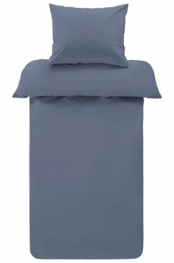 Påslakanset|Jotex ZACK PERCALE Påslakanset Enkelsäng - Ekologisk Åskblå