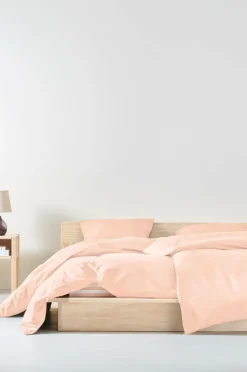 Påslakanset|Jotex ZACK PERCALE Påslakanset Enkelsäng - Ekologisk Blek persika