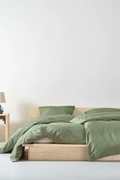 Påslakanset|Jotex ZACK PERCALE Påslakanset Enkelsäng - Ekologisk Khaki