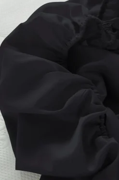 Dra-På-Lakan|Jotex ZACK SATIN Dra-på-lakan, Hög Madrass - Ekologisk Svart