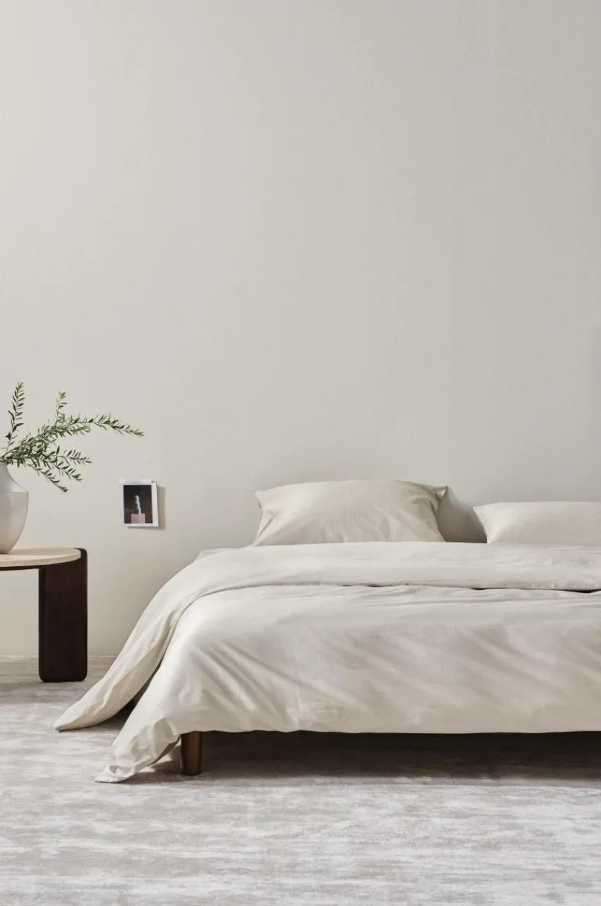 Påslakanset|Jotex ZACK SATIN Påslakanset Dubbelsäng Ekologisk Beige