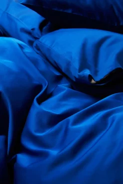 Påslakanset|Jotex ZACK SATIN Påslakanset Dubbelsäng Ekologisk Blå