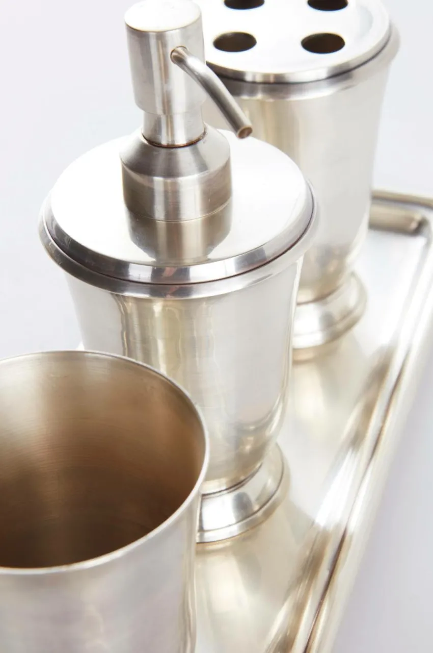 Badrumstillbehör|Jotex ZOE Tandborstmugg Antiksilver